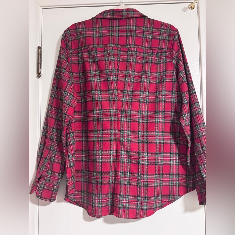 Pendleton Red and Green Plaid Wool Shirt- XL Petite - Picture 3 of 4